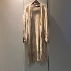 Crush 01234 Elegant Cream Fringe Cardigan